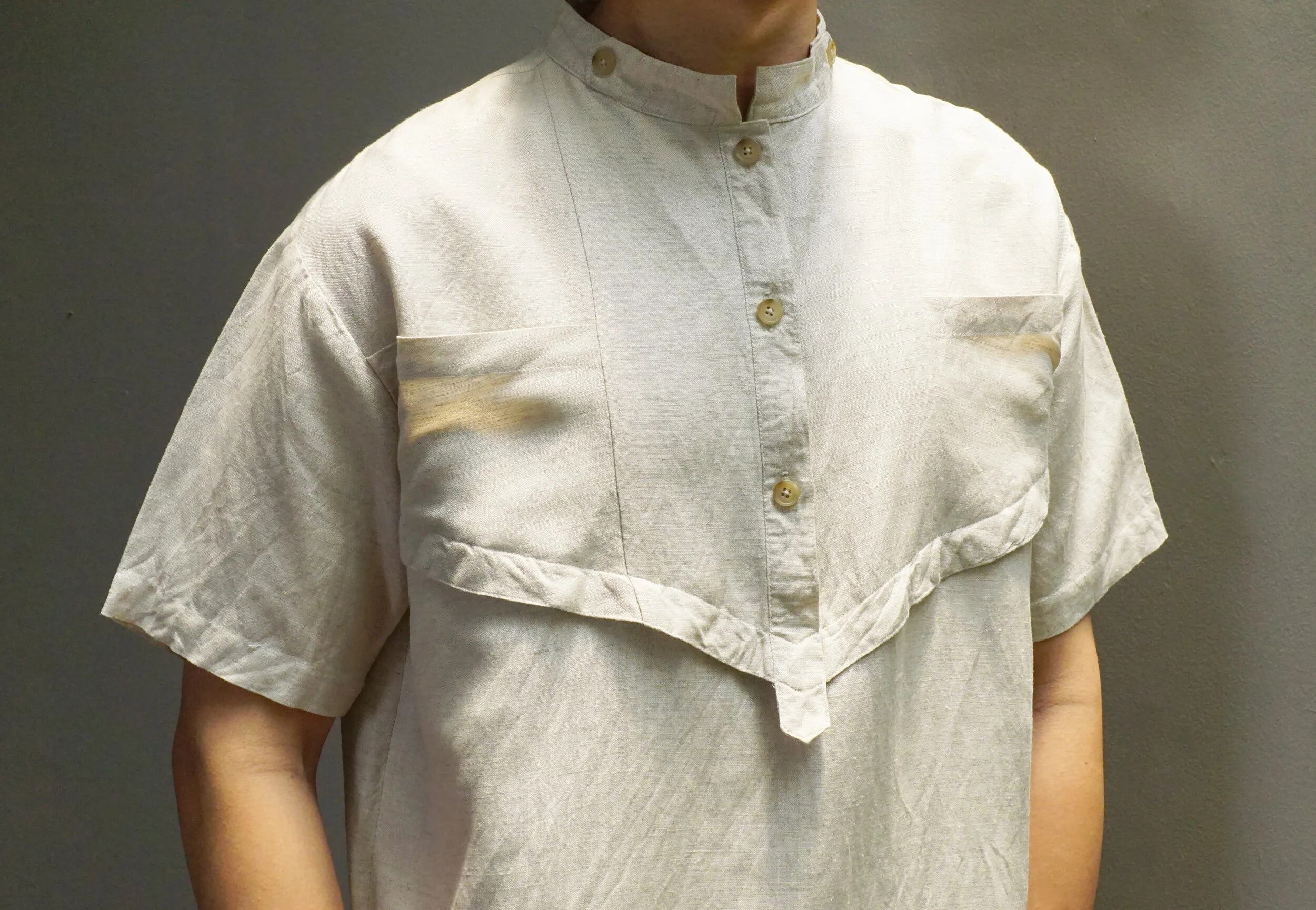 Men's Mao Collar Beige