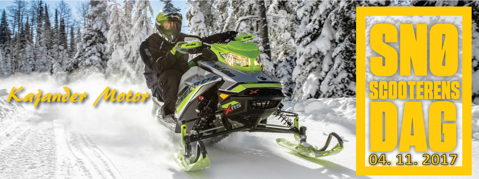 04.11.17 braker det løs med snøscooterens dag. Vi har mange 2018 modeller av Ski doo og lynx, kajander motor Industriveien 7 3610 Kongsberg