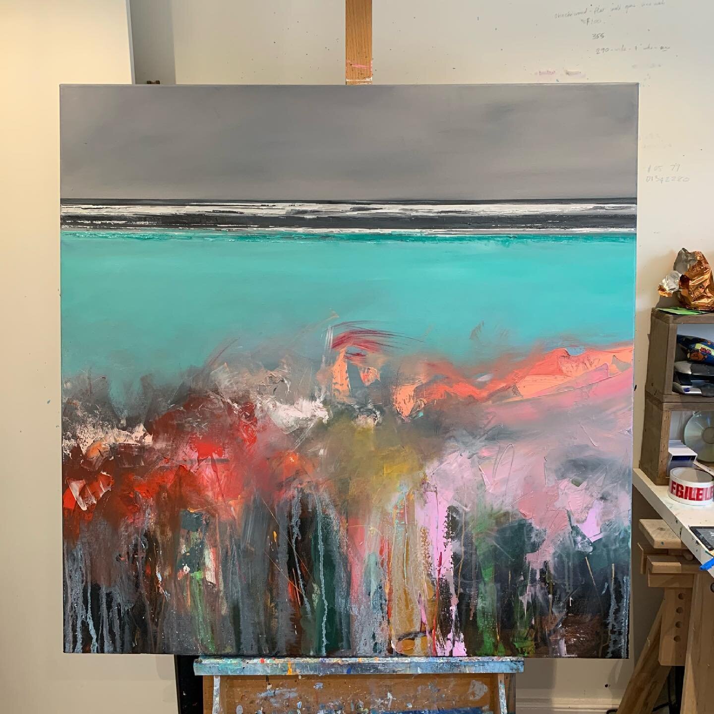 SO HAPPY! I&rsquo;ve fallen in love with this as I have painted it! It&rsquo;s quite different to my usual style. There&rsquo;s a bit more thought(!) and control and I&rsquo;ve used more brush work than the usual palette knife dominating. But I love 