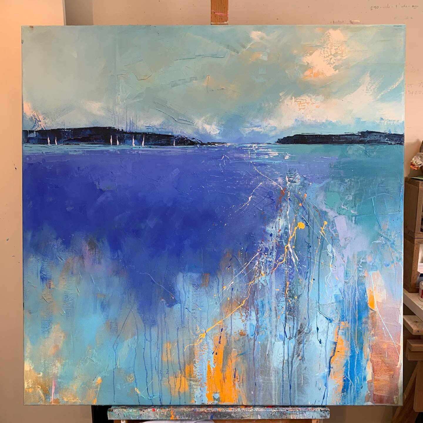 N E W  P A I N T I N G
Pleased to introduce my latest painting for sale with the other recent 2 on my page... this is 40 x 40&rdquo; and is titled &ldquo;A Good Day for a Sail&rdquo; 💙💙💙

#naomcdowellart #cornwall #londonartist #oilpaint #oiloncan