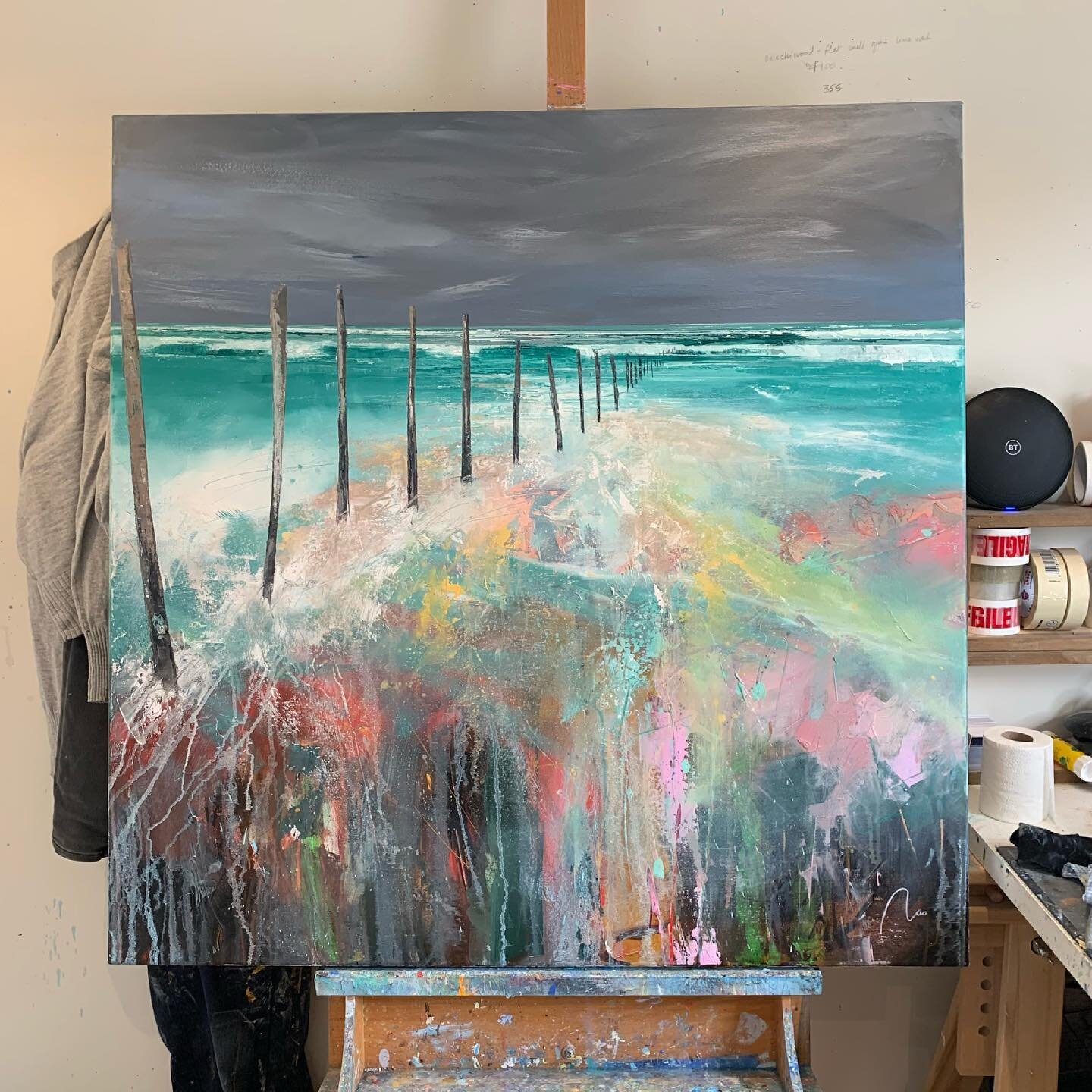 Inspired by a fantastic week in Northern Ireland, here&rsquo;s a moody and atmospheric Port Stewart Strand! 

#naomcdowellart #cornwall #londonartist #oilpaint #oiloncanvas #northcoast #colour #abstractpainting #northernireland #contemporaryart #land