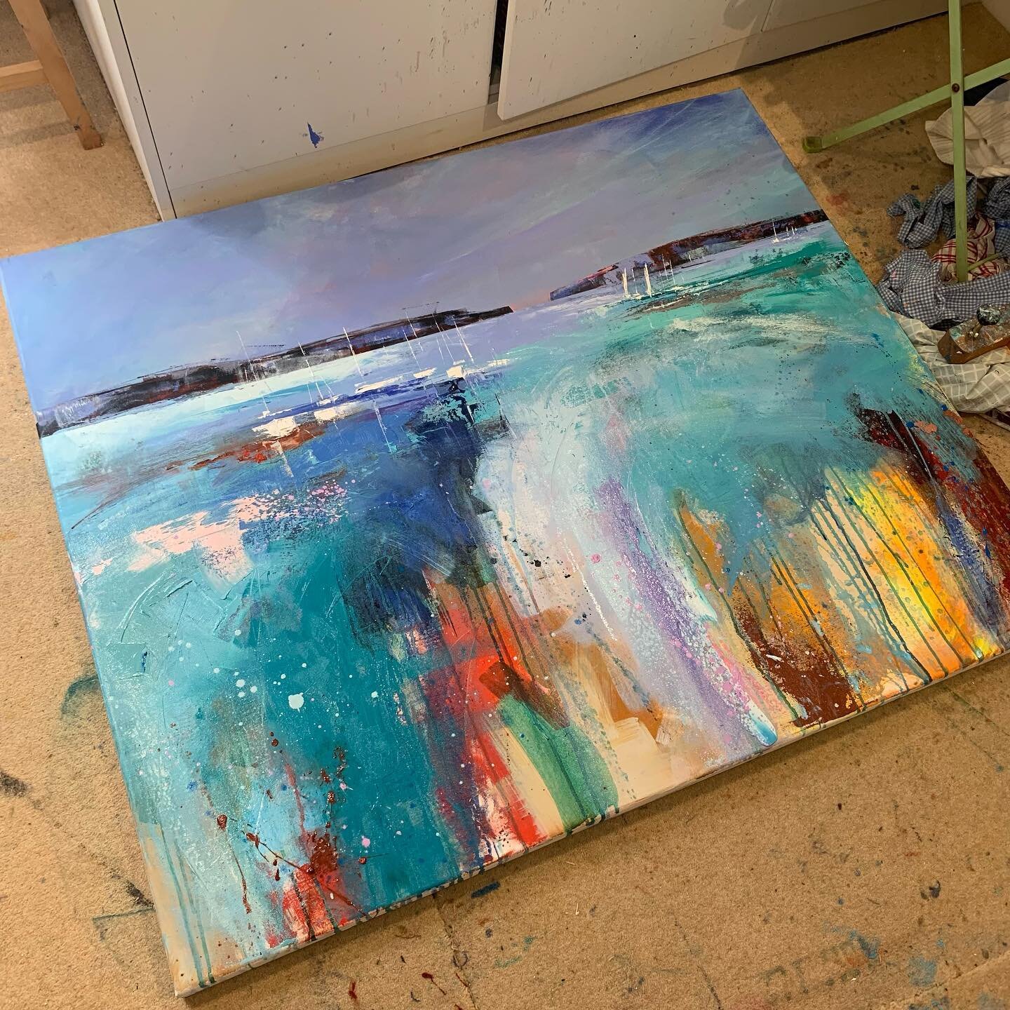 The process behind a piece&hellip;

#naomcdowellart #abersoch #sailing #oilpaint #oiloncanvas #abersochbeach #colour #abstractpainting #yacht #contemporaryart #landscapeart #landscapepainting #boats #instaart #instaartist #artofinstagram #gallery #ar