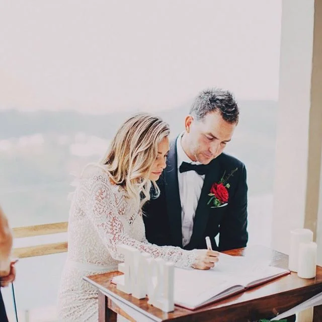 Our timber signing table has witnessed some pretty special moments. Get in touch to book it for your special day. 
Chantelle & Christian ❤️ Photo by @therobertsonsphotography 
#weddingfurniture #rusticwedding #weddingsigningtable #coffscoastweddings