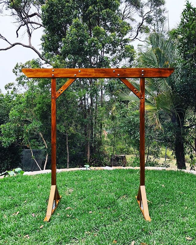 Nick has been busy over the summer break and now I&rsquo;m very excited to show you all our newest edition to our product list. Get in touch to secure it for your big day ☀️ #rusticweddingarbour #timberarbour #coffscoastweddings #rusticfurniturehire 