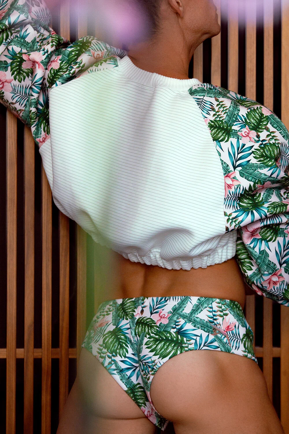 Powder Pink Botanical Paradise High-Cut Shorts