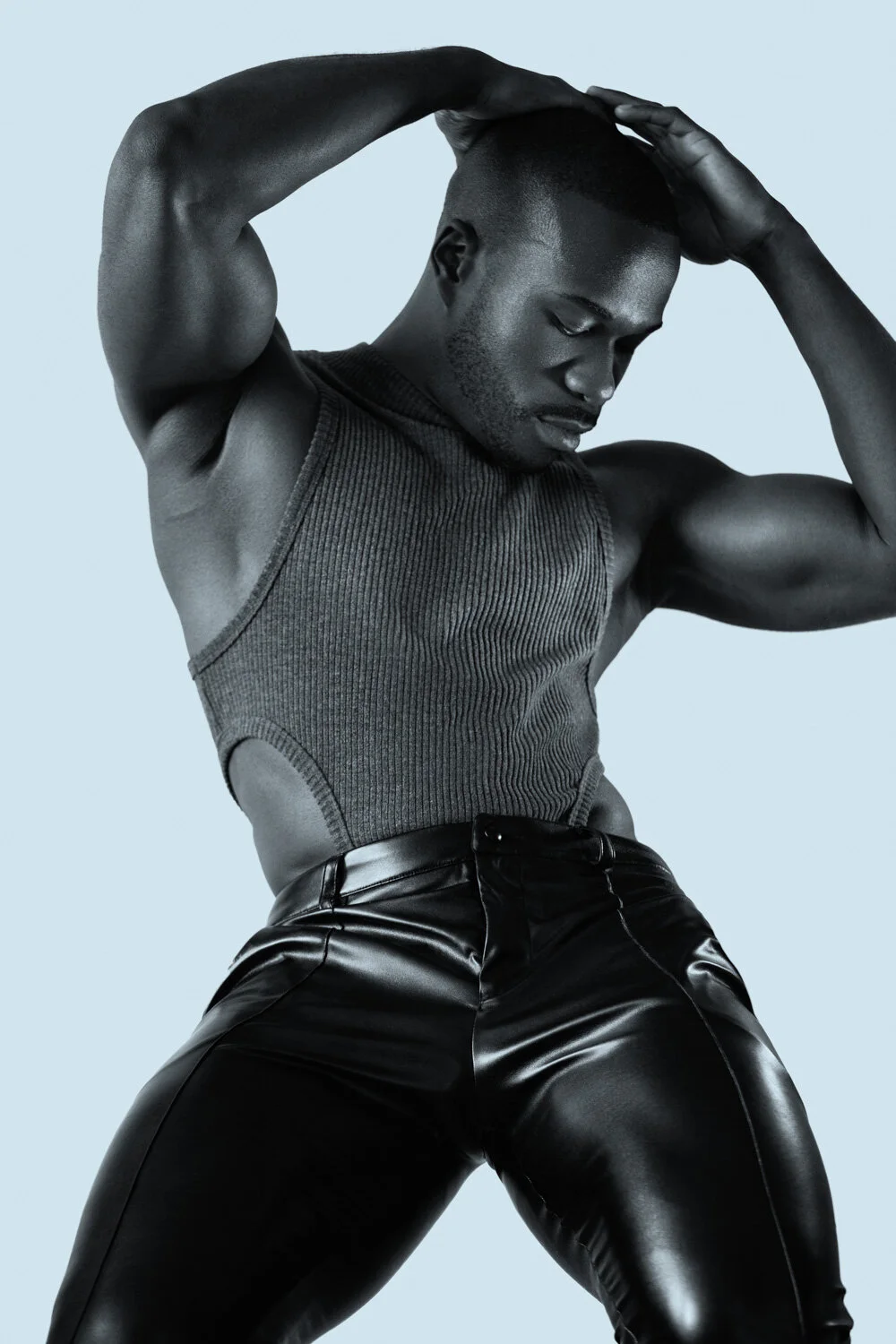 Black Vegan Leather Tailored Pants