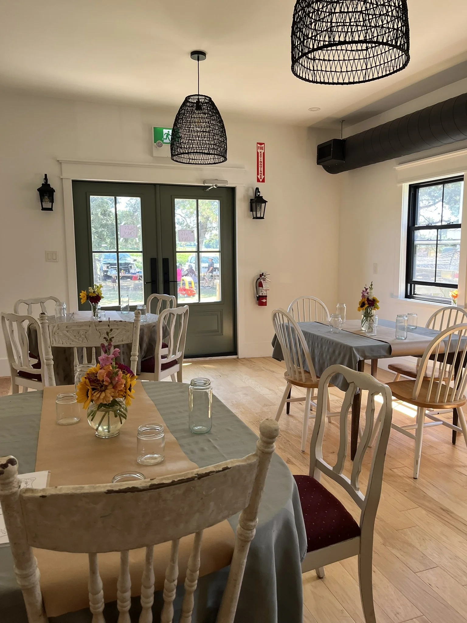 Dining room set with tables