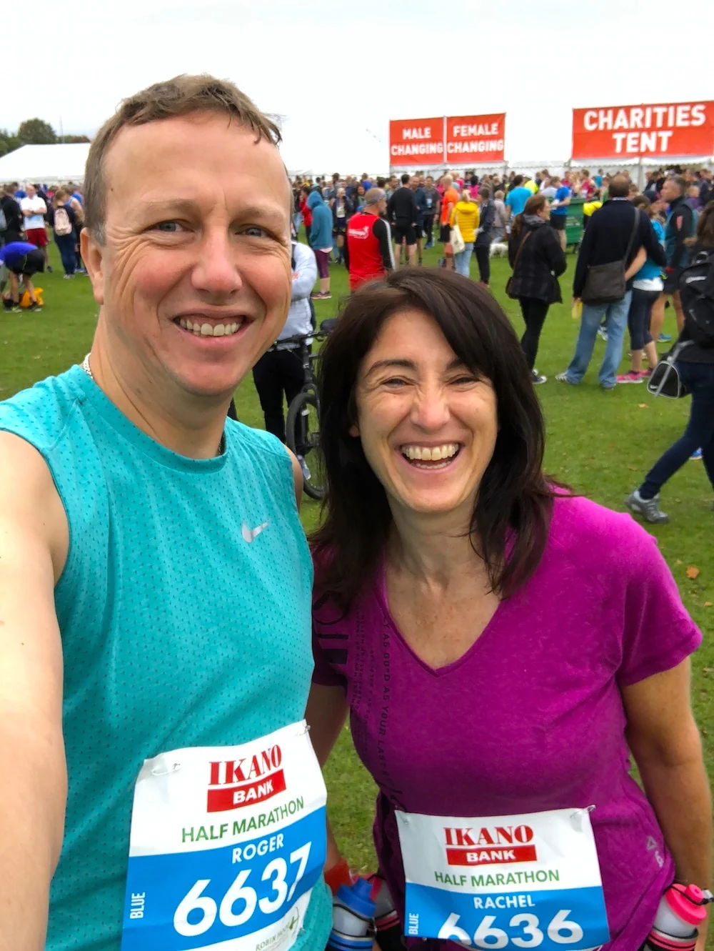 Having a laugh before the race.