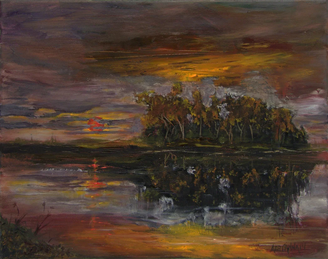 Sunset Lagoon- 11" x 14" oil on canvas- Sold