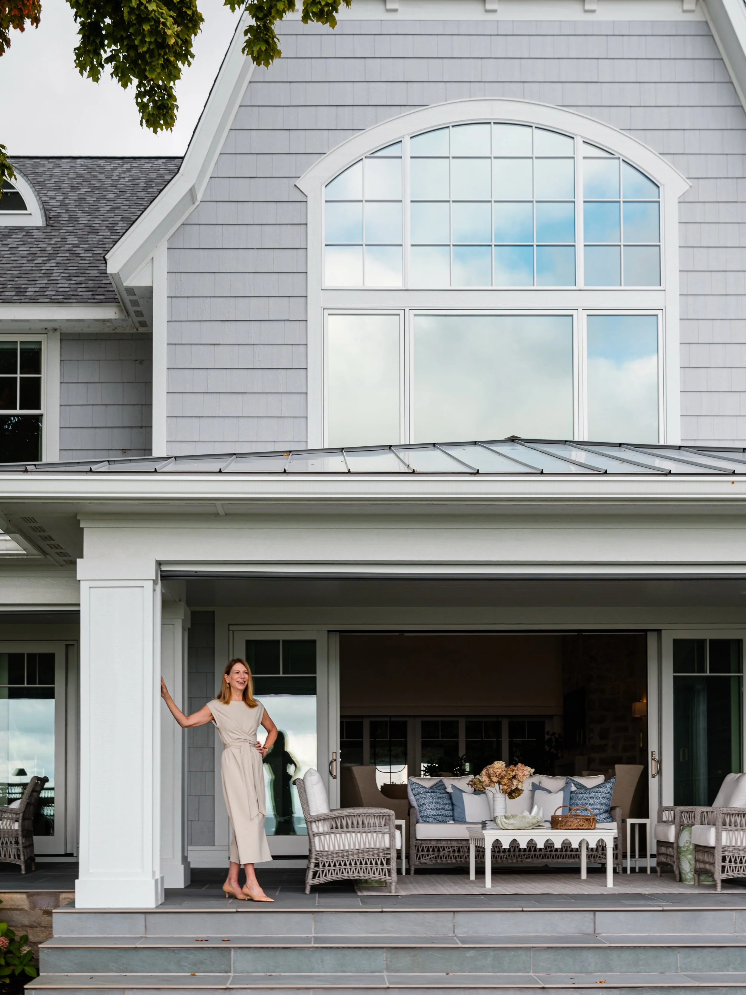 Porch season is here. This lovely porch looks out over Lake Michigan and boasts a fireplace, two lounge areas and an extra dining space off of the kitchen. 

Designing a custom home offers so many opportunities to create unique features for our clien