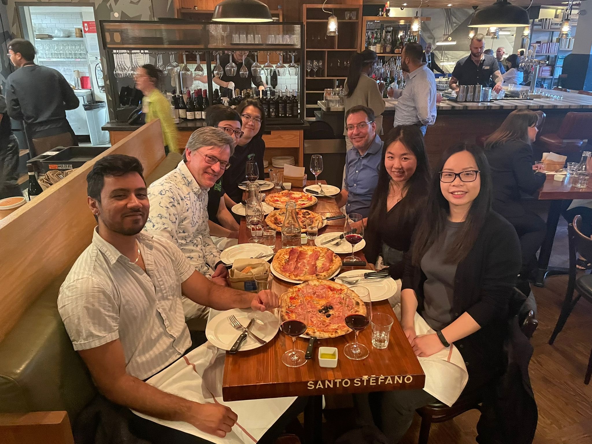 The Palazzo lab and Andrew Eckford (from York University) at Terroni.