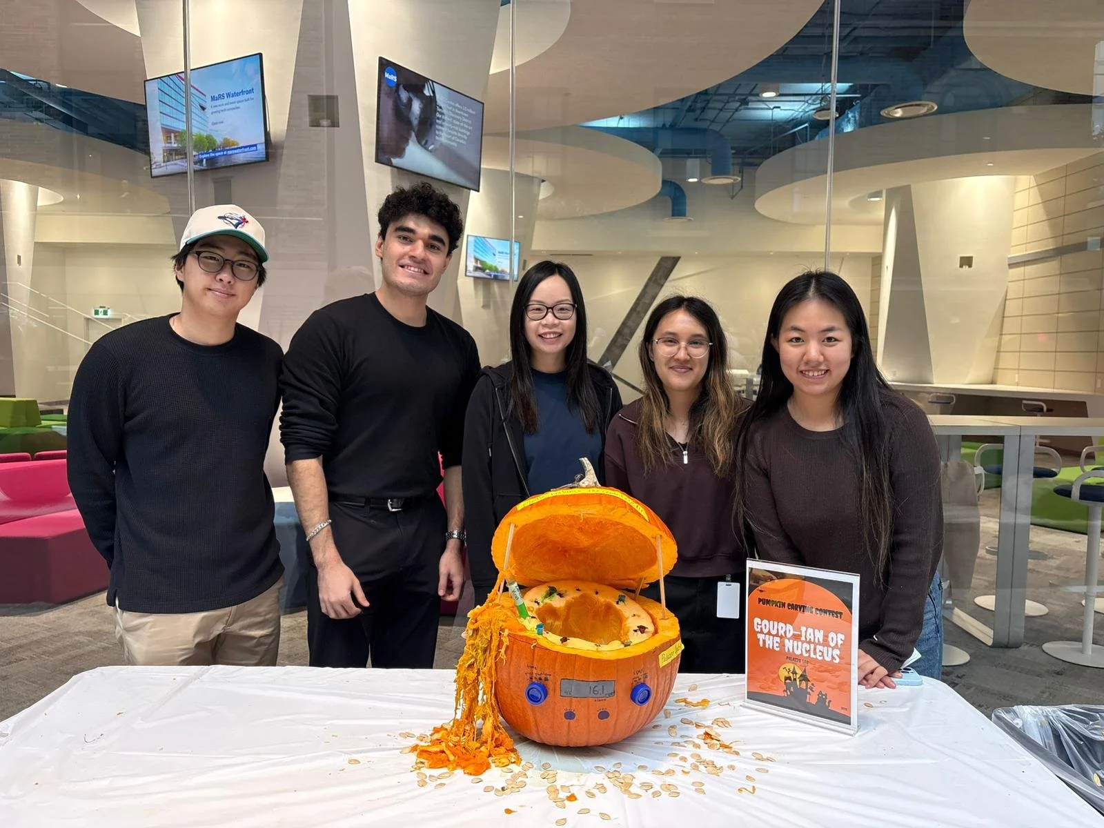 Team Gourdians of the Nucleus at the annual MaRS Pumpkin Carving Contest. 
