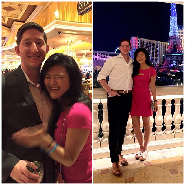 Mini-moon in Vegas last weekend = ✨. Got to hit the town in the dress I met Mike in 4.5 yrs ago 💃🏻, see some gorgeous India-inspired art, enjoy dinner at Rivea (64th floor window seat!), see a Zumanity, and relax with some pool time.  Definitely fe