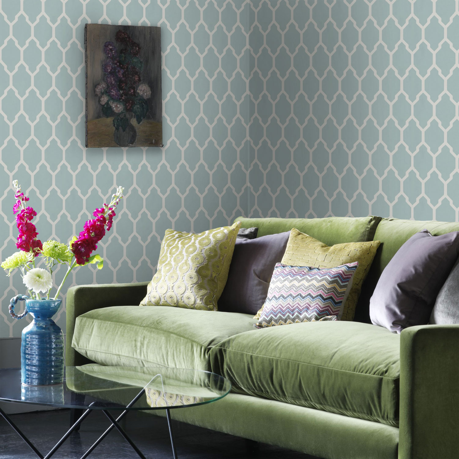 Delicately retouched images allow wallpapers to be dynamically previewed in a range of roomsets