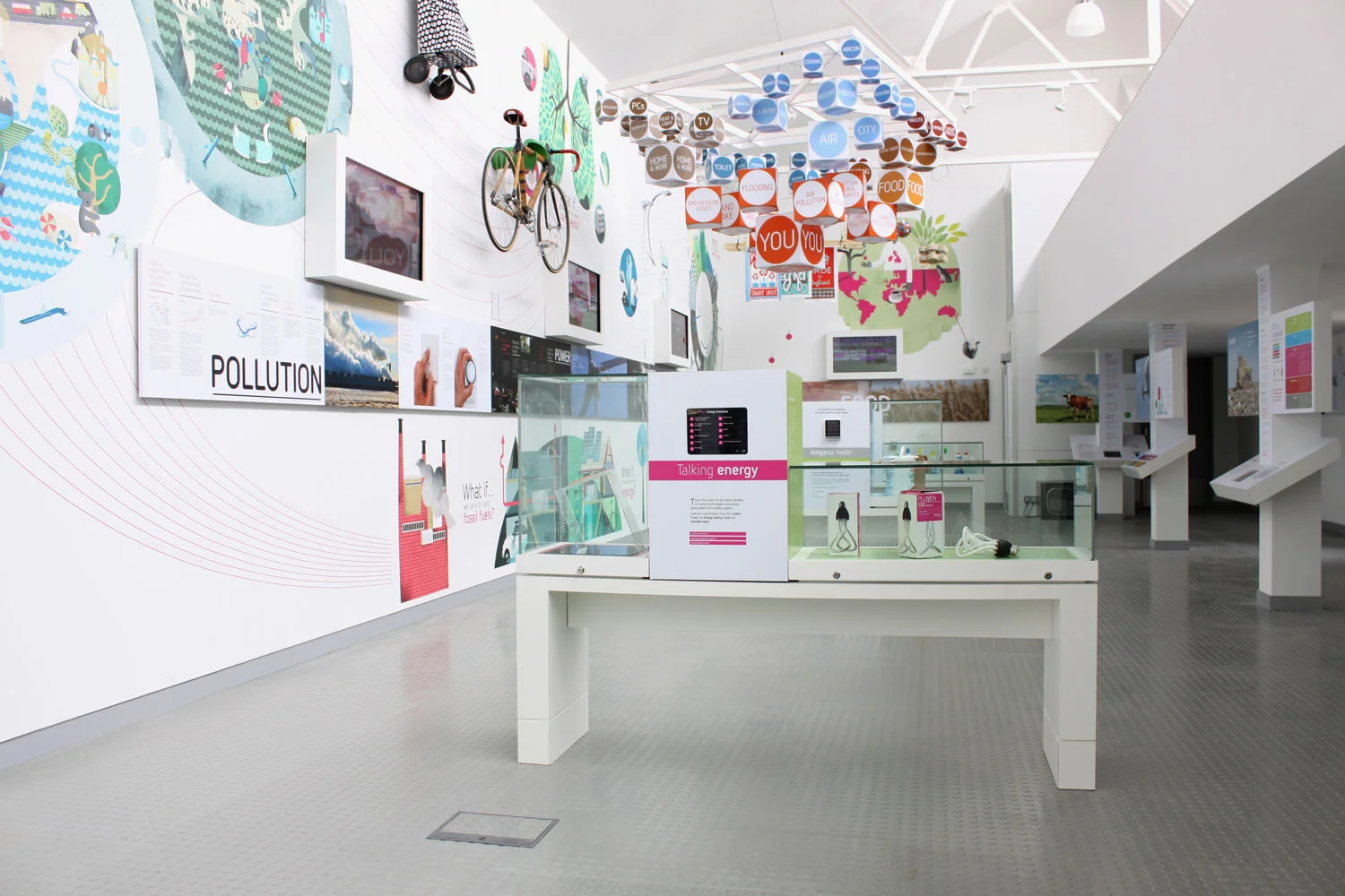 The exhibition explores pollution, power, water and food