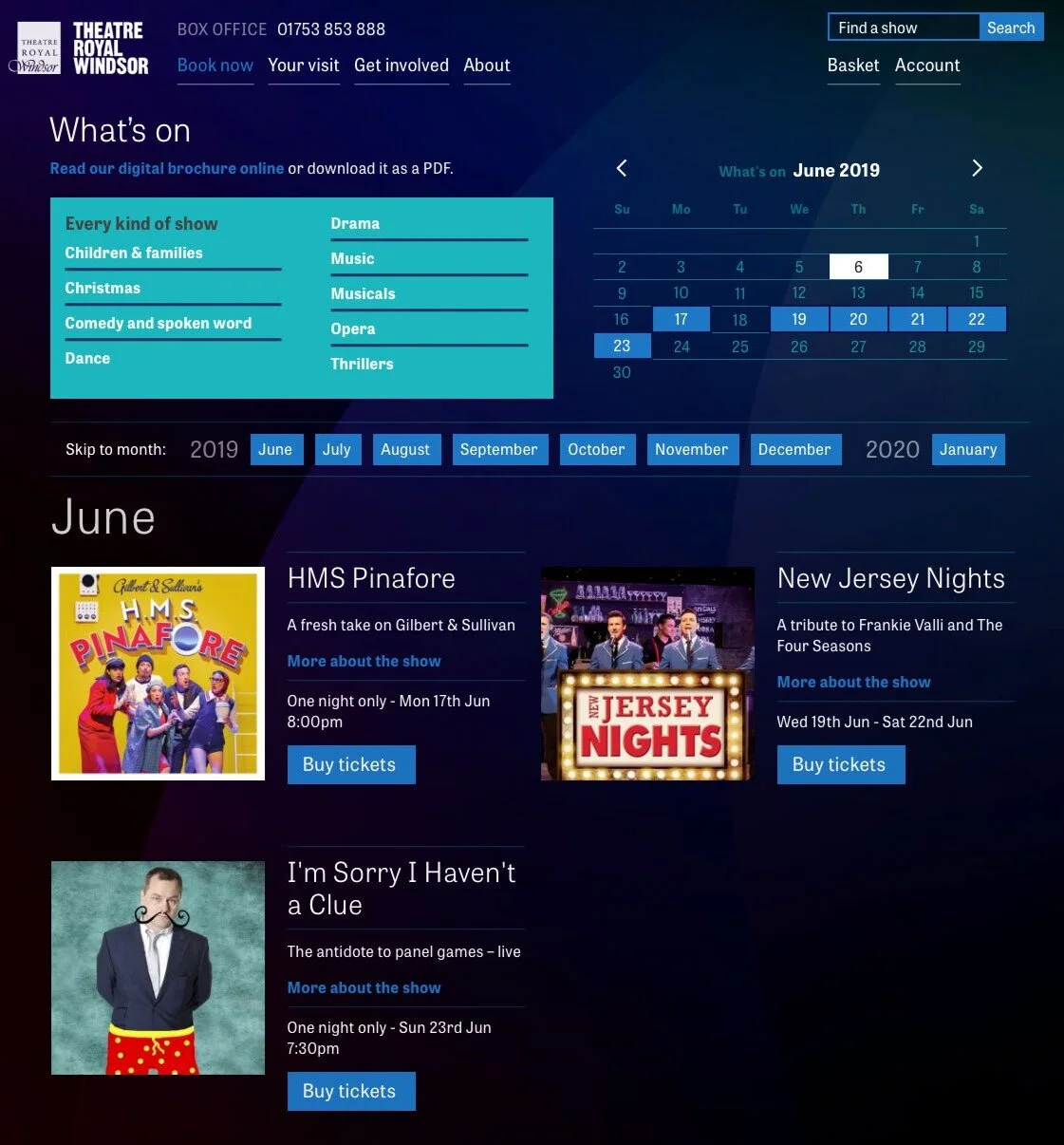 Theatre Royal Windsor what’s on listings