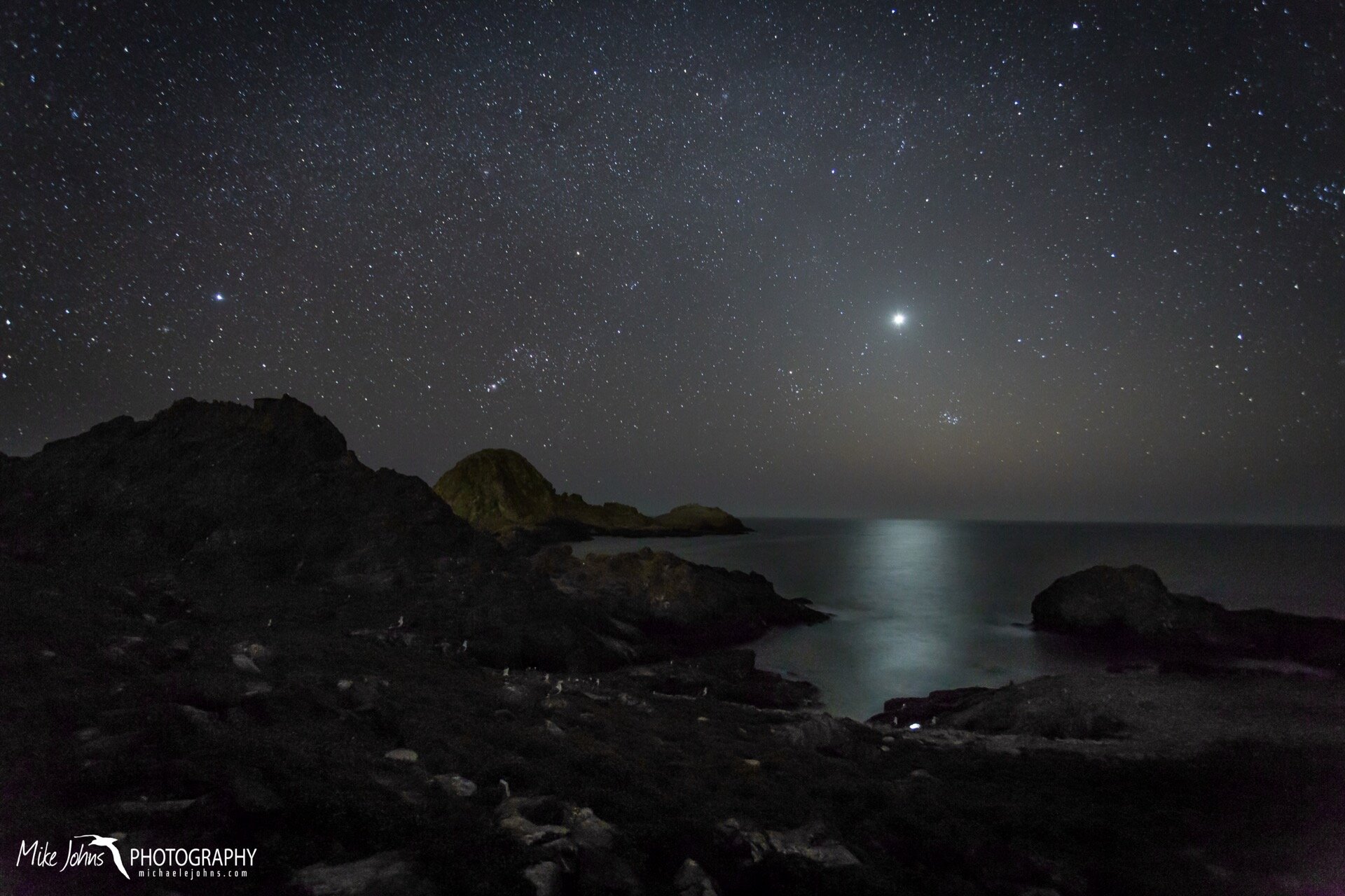  Venus setting over Maintop Bay, a rare clear windless night.  