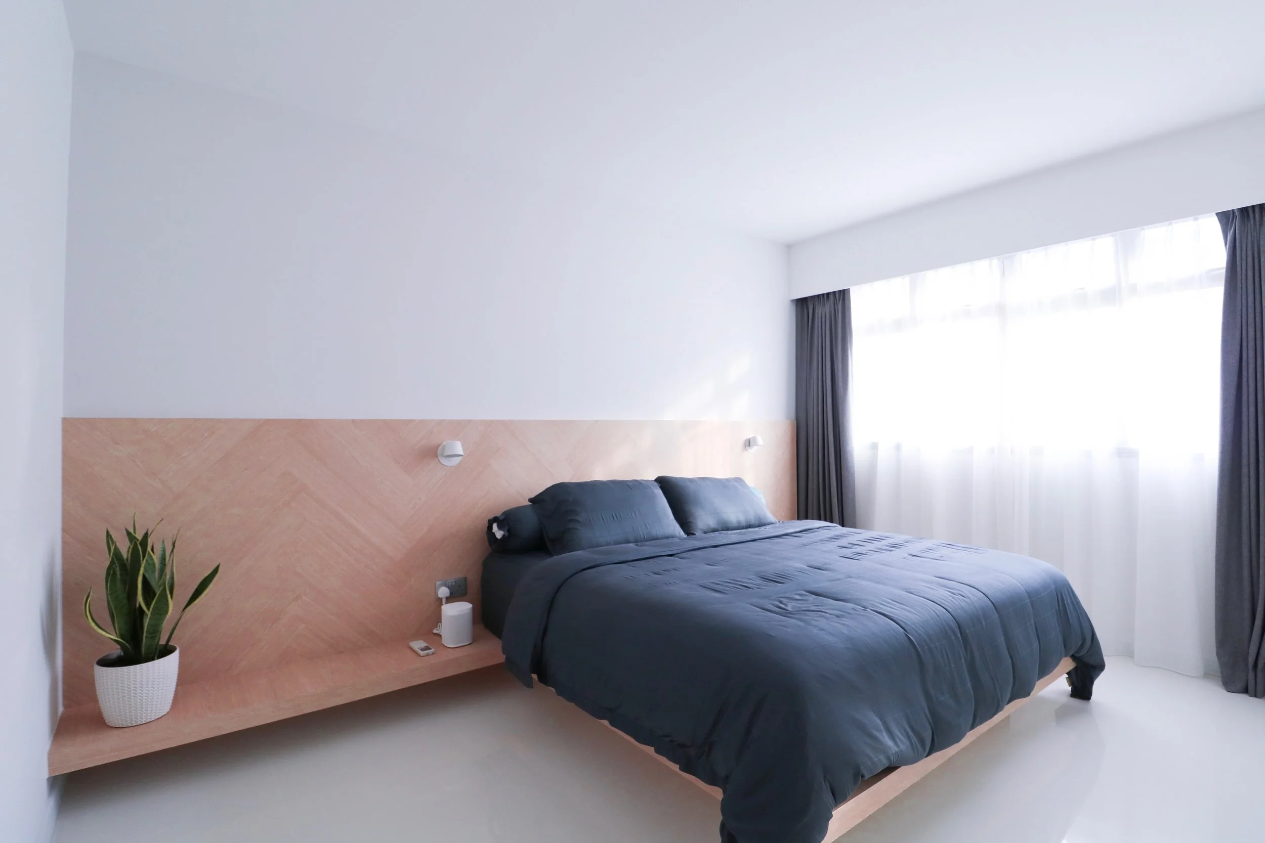 A wide angle view of our Master Bedroom
