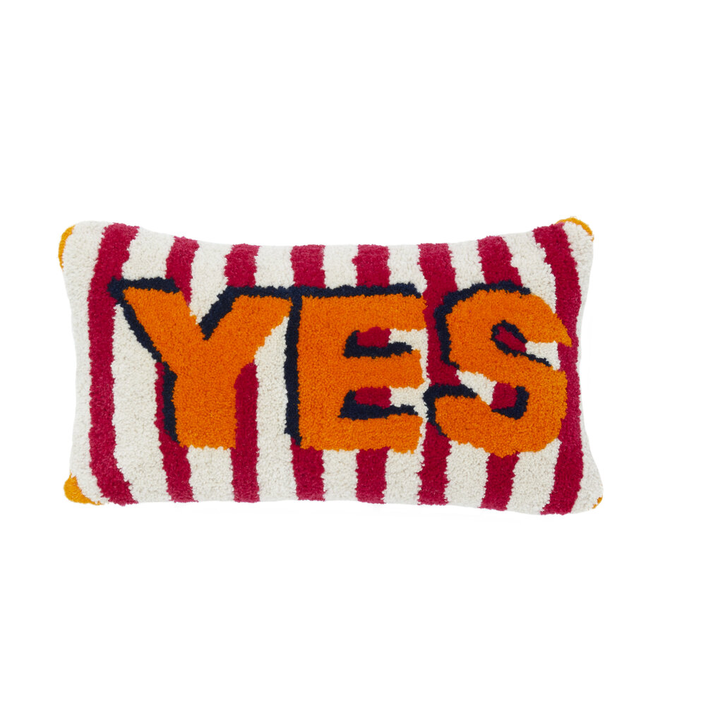 Handmade, Hand Tufted Cushion, Yes Design - Hannah Heys Textiles