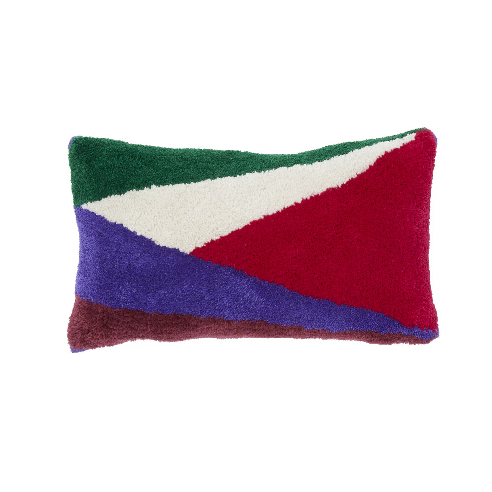 Hand Made, Hand Tufted Cushion, Rectangular, Fragment Watermelon Design, by Hannah Heys Textiles