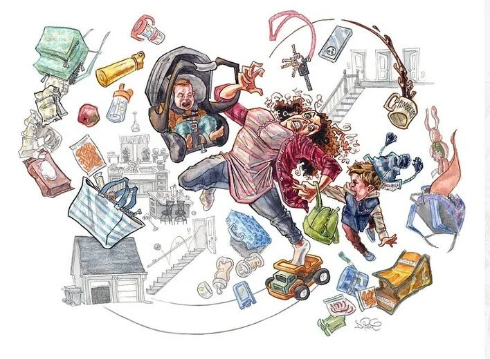 Just in time for Mother’s Day! Our illustrated humor piece “HASHTAG BLESSED: You Know You’re Living the Good Life When Even YourDiaper Genie Has A Silver Lining” is published in the May 2025 issue of Funny Times! Special thank