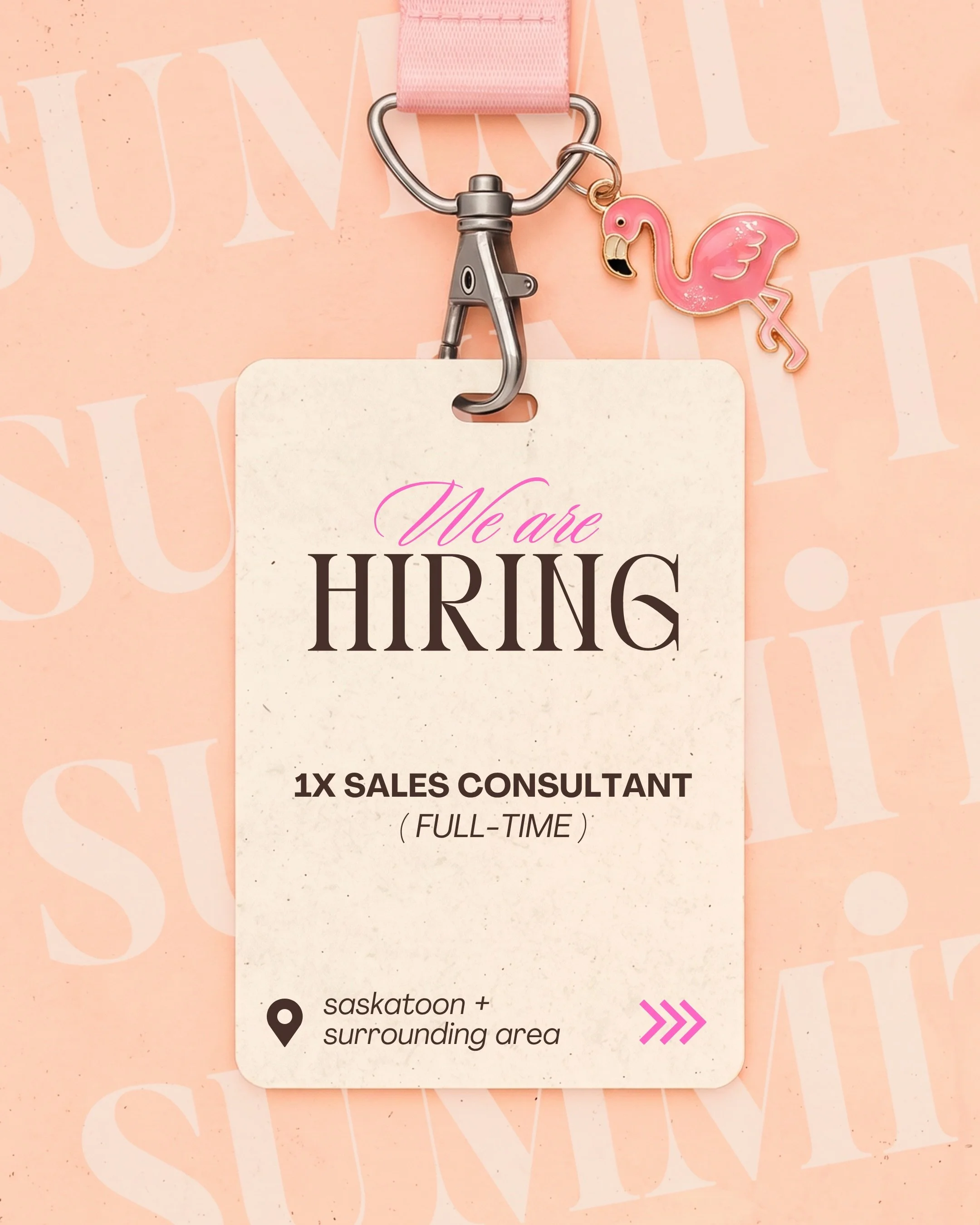 ✨summit&rsquo;s #hiring✨ we&rsquo;re on the hunt for a sales consultant to join our bright n&rsquo; shiny team in saskatoon + surrounding area 💕

ready to own your territory, help creatives advance in their careers &amp; build real relationships alo