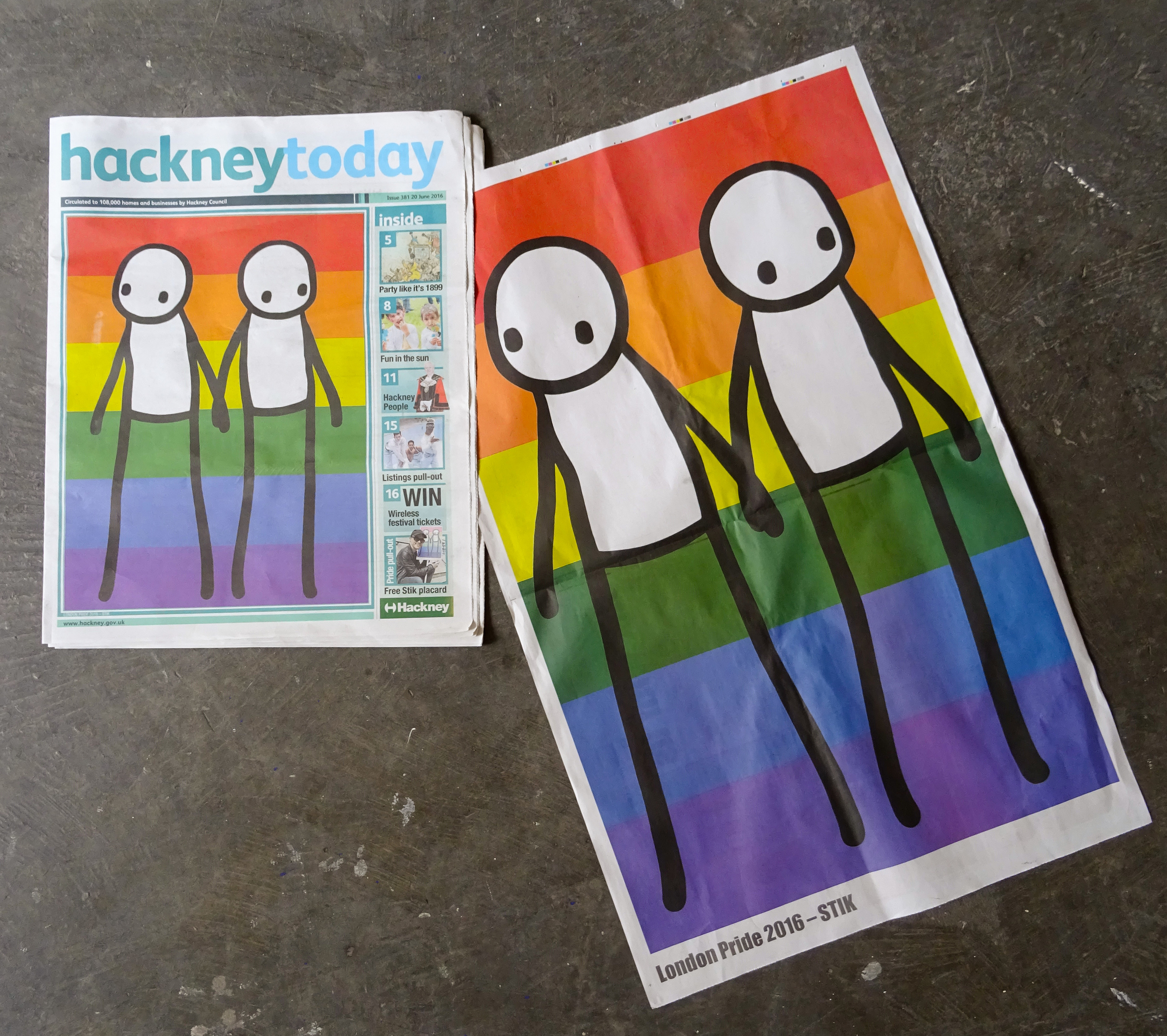 STIK placard in Hackney Today.