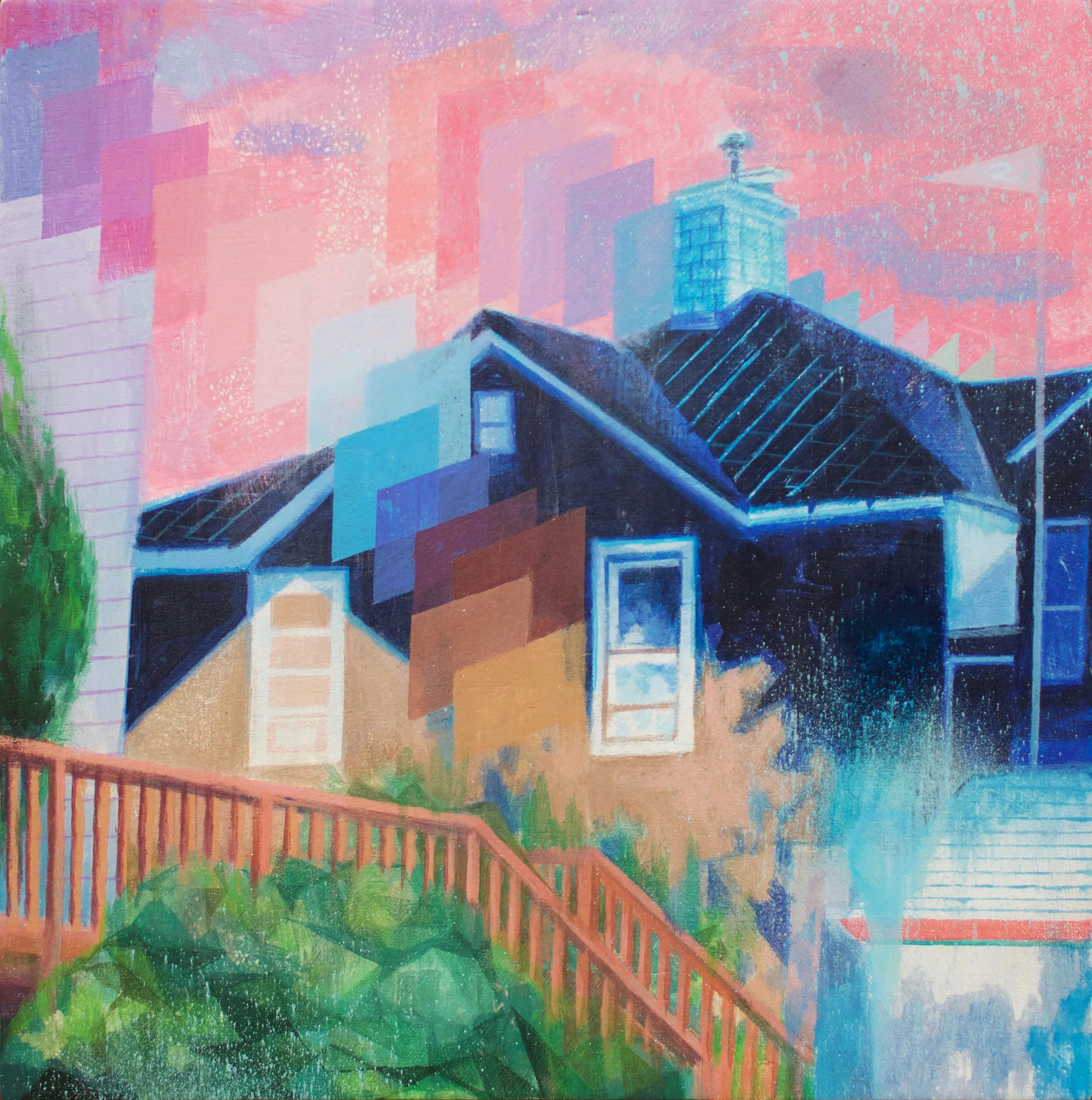 Eli McMullen Sunset Liner acrylic and aerosol on panel 12 in x 12 in $800 2017.jpg