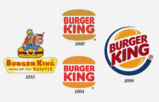 Year Company Founded: 1954 Year Logo Introduced: 1954 Logo Designer: Sterling Brands (1998) Company Founders: James McLamore, David R. Edgerton As the second largest hamburger fast food chain in the world, the Burger King logo has developed a recognizability second only to that of the McDonald's "Golden Arch." Starting with a simple logotype of "Burger King" in 1954, the company introduced the complex logo of the Burger King character sitting atop a burger the following year. The character of the King remains in use to this day in the brand's advertising, though the logo faced a monumental evolution in 1969 with the introduction of the "Bun Halves" design. Now instantly recongnizable, the Bun Halves design of 1969 remains a key element in the Burger King brand image. Going through two updates in the 1990s, the "Bun Halves" logo of 1998 incorporated an encompassing blue ring and added dimensionality to the one still used by the brand today.