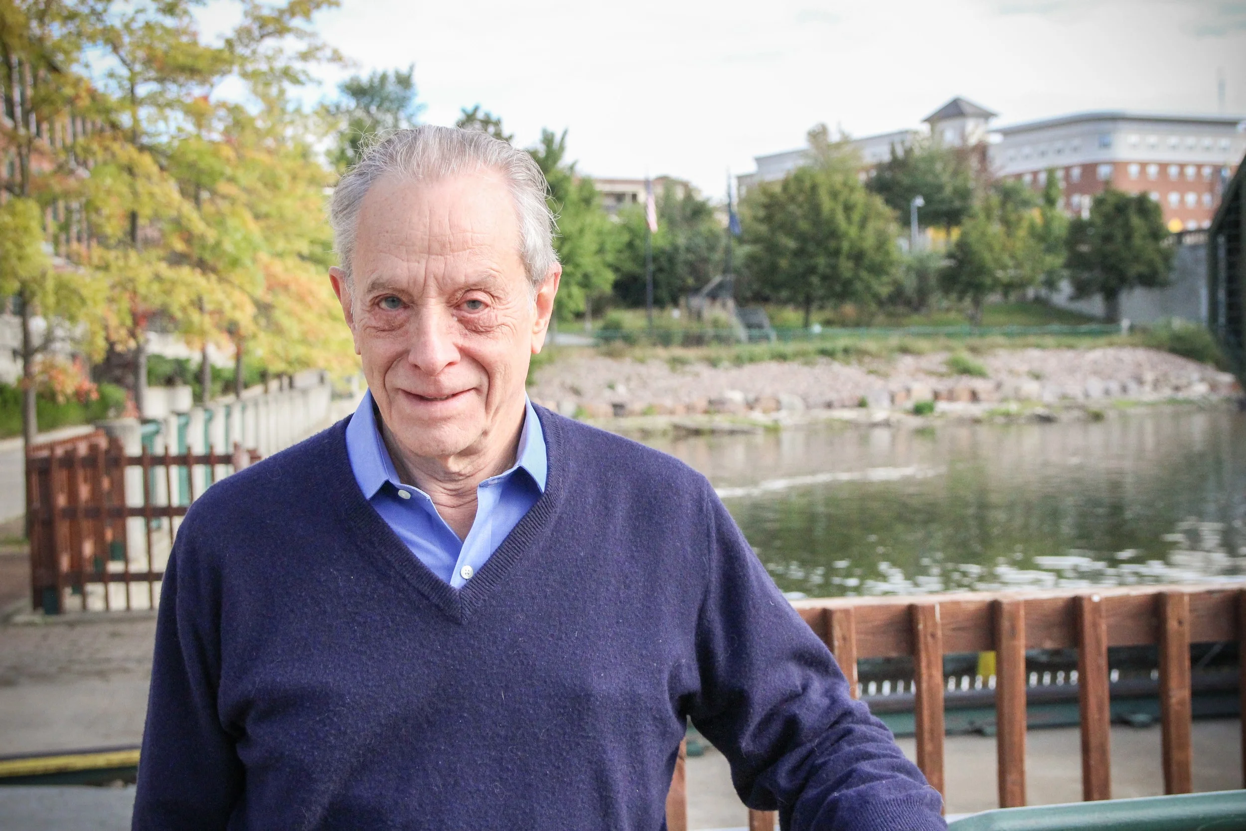 Matt Rubin at the Winooski One Hydroelectric Project in Burlington, VT. Photo by Dorothy Weicker.