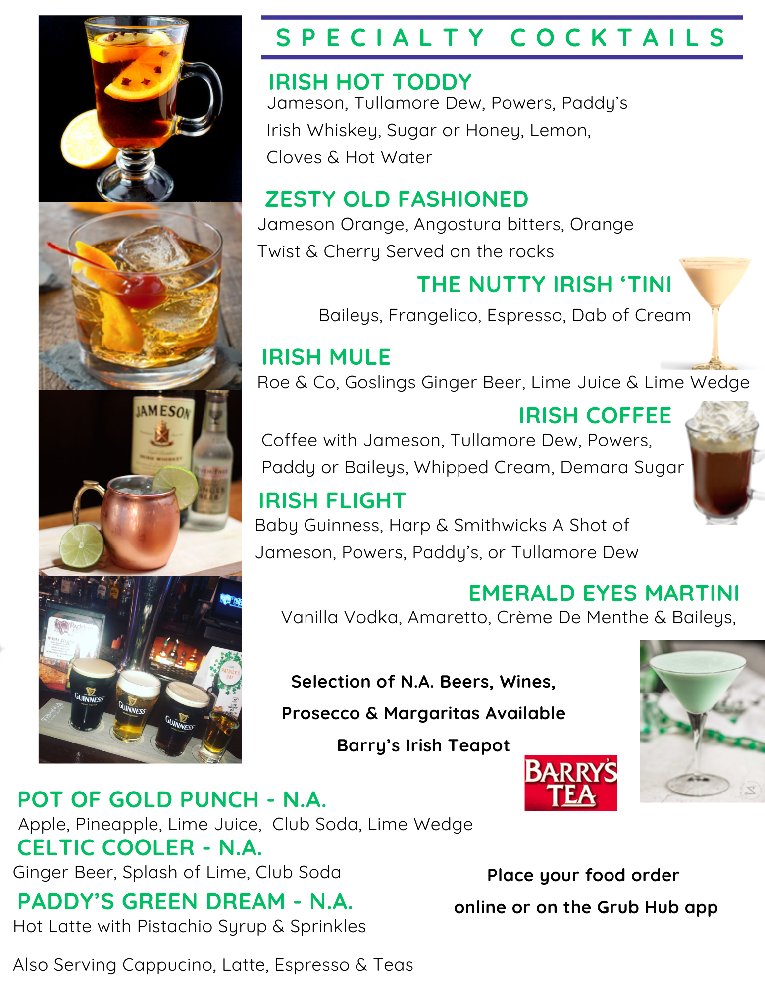 PADDY'S LOFT - SPECIALTY DRINKS