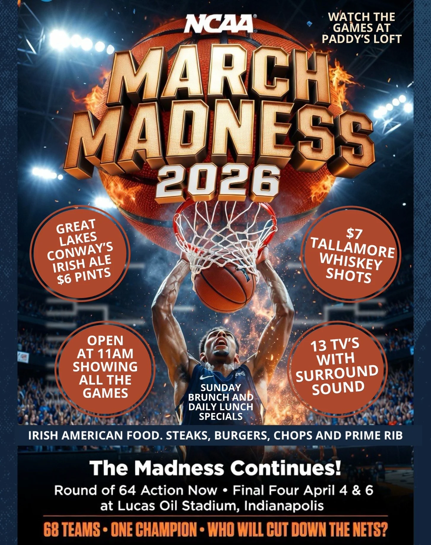 WATCH MARCH MADNESS AT PADDY'S LOFT