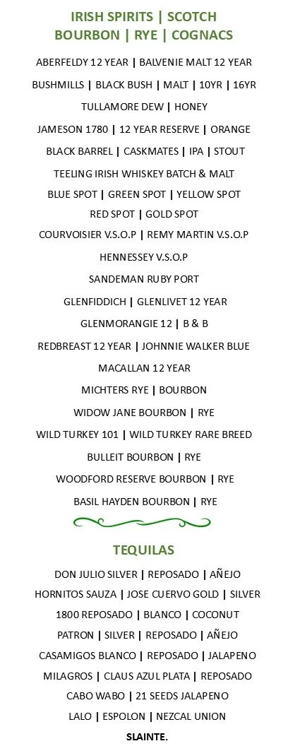 PADDY'S LOFT - DRINKS