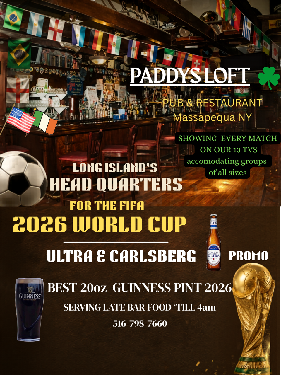 WATCH WORLD CUP SOCCER AT PADDY'S LOFT!