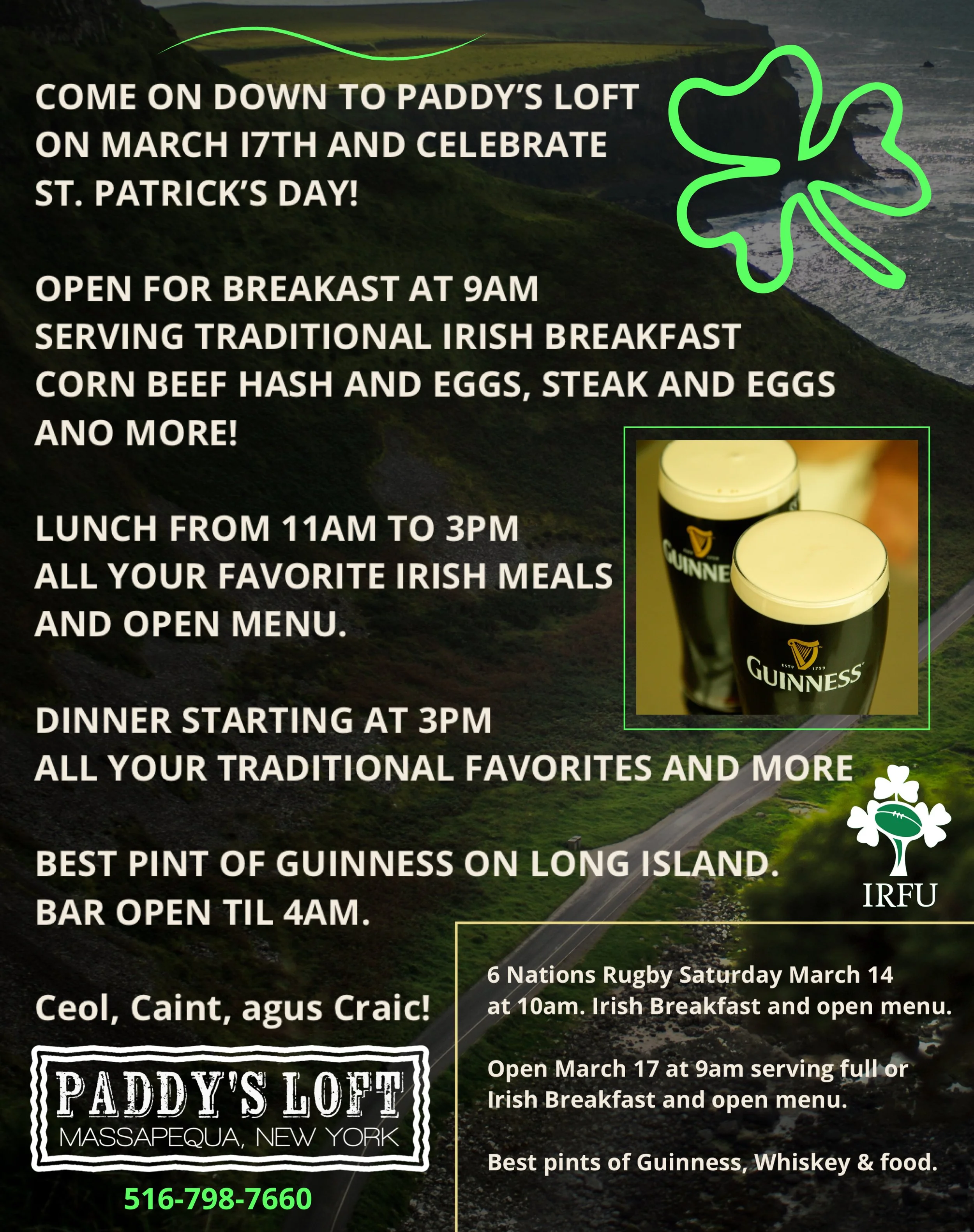 CELEBRATE ST. PATRICK’S DAY AT PADDY’S LOFT
