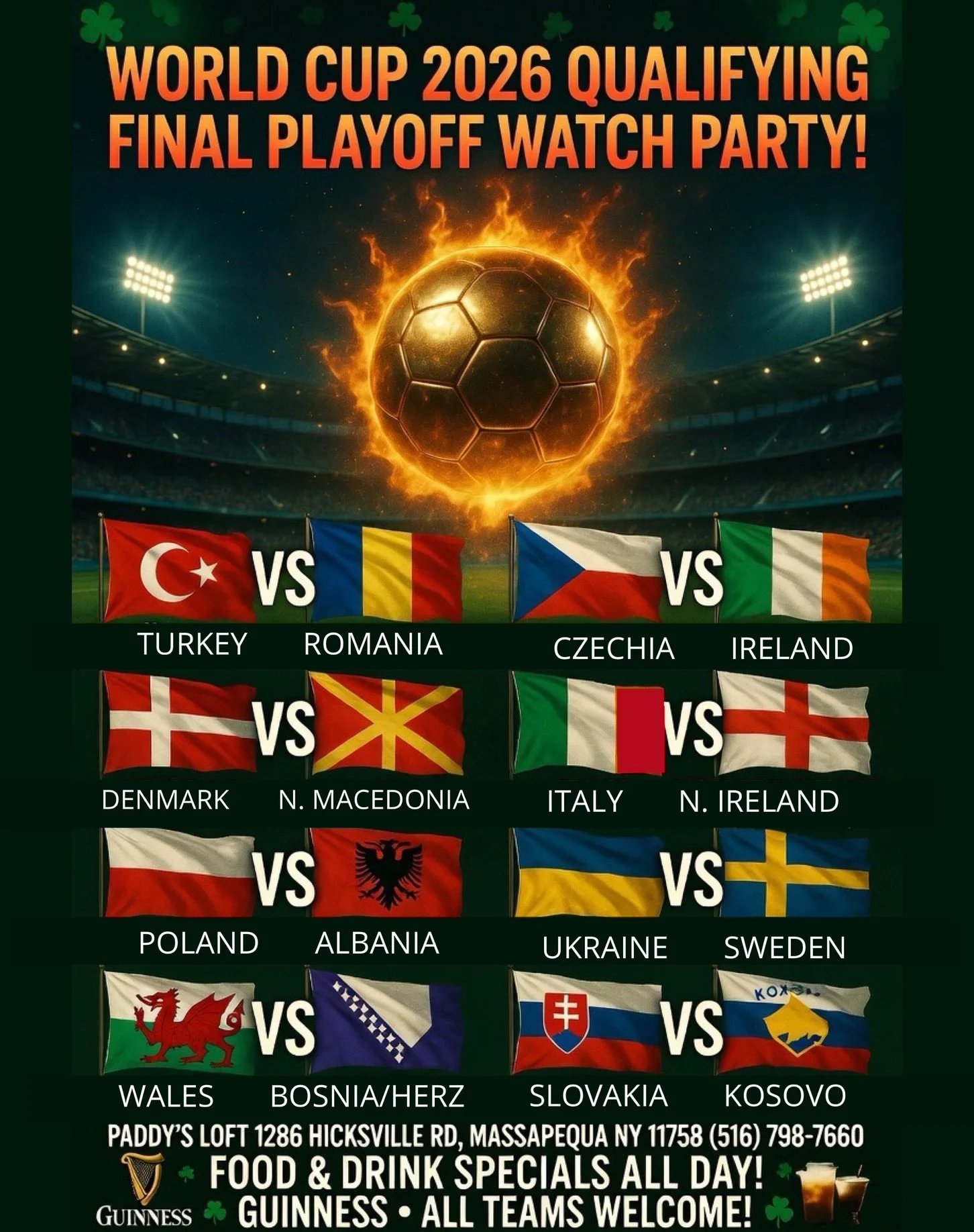 WATCH THE GAMES AT PADDY'S LOFT