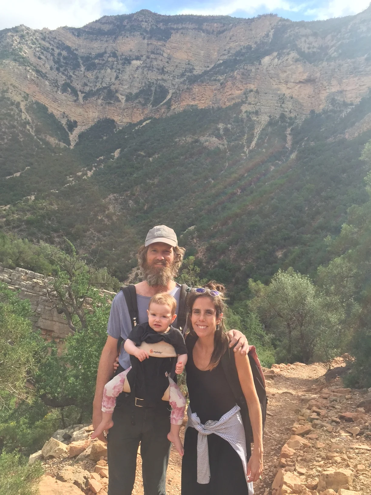 John, Miriam & Zelda hiking in Paradise Valley about 20km north of Agadir, Morocco. 