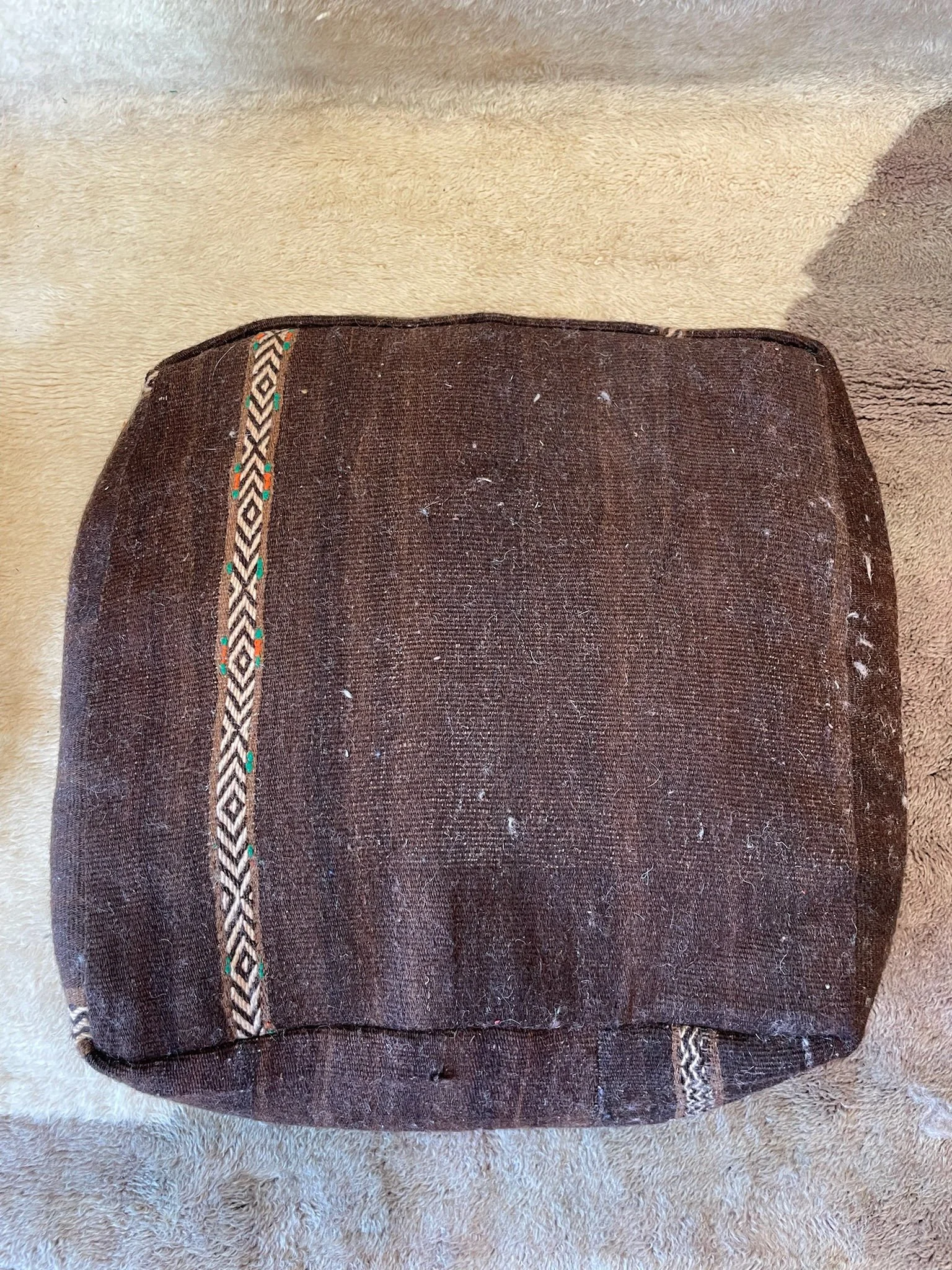 Minimal brown Moroccan floor cushion