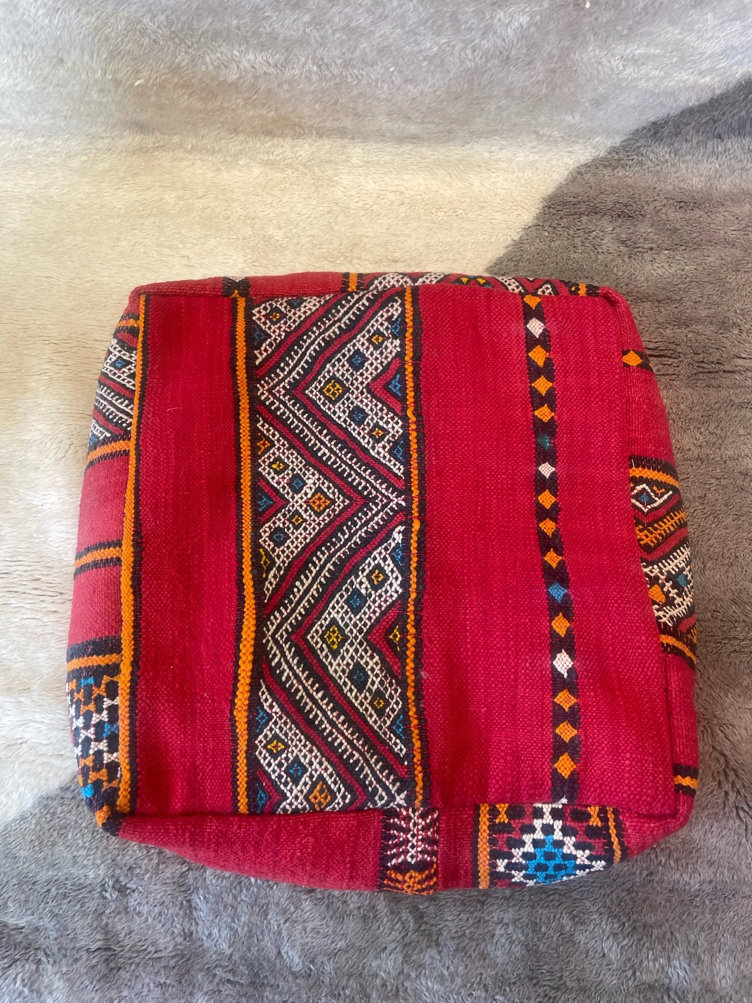 red Moroccan floor cushion