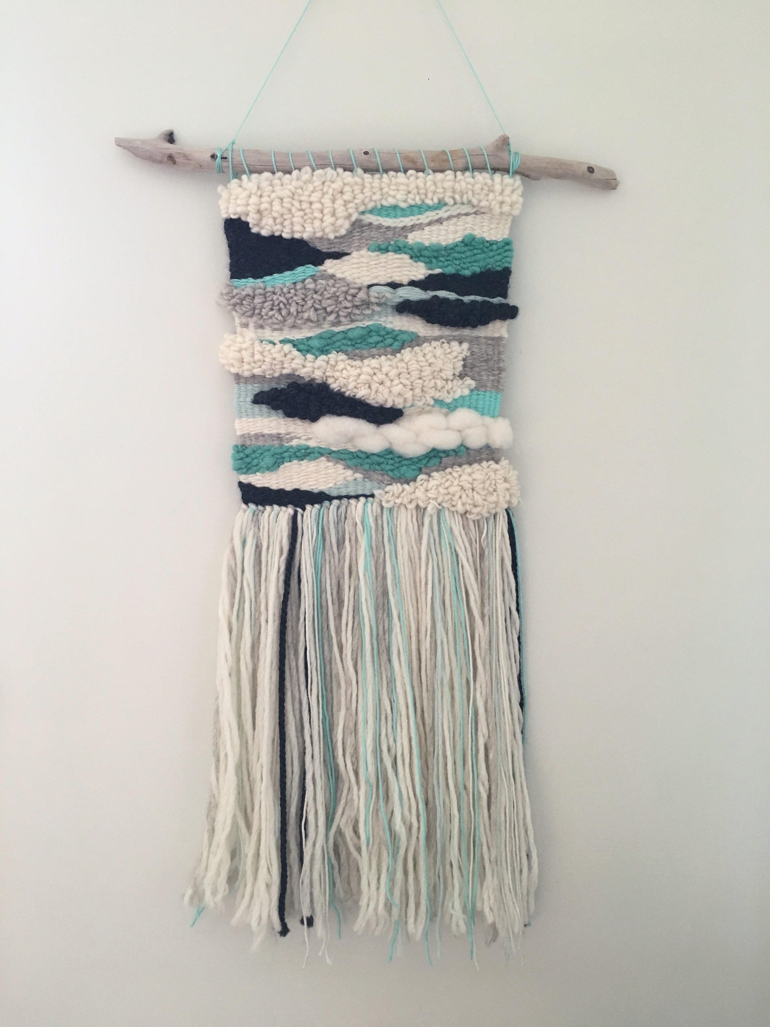 Cream and Turquoise Tapestry