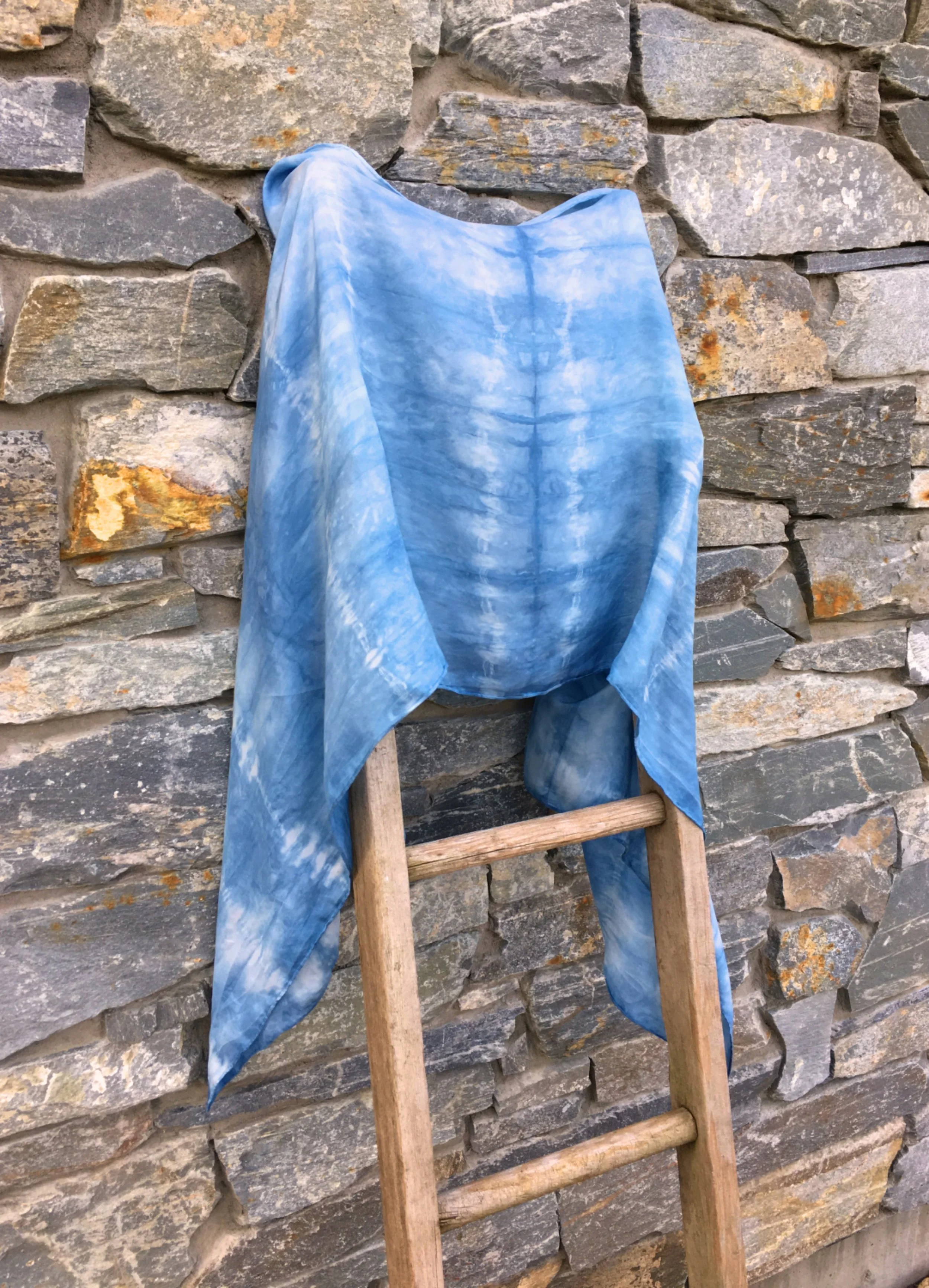 Indigo Silk Scarf VIII