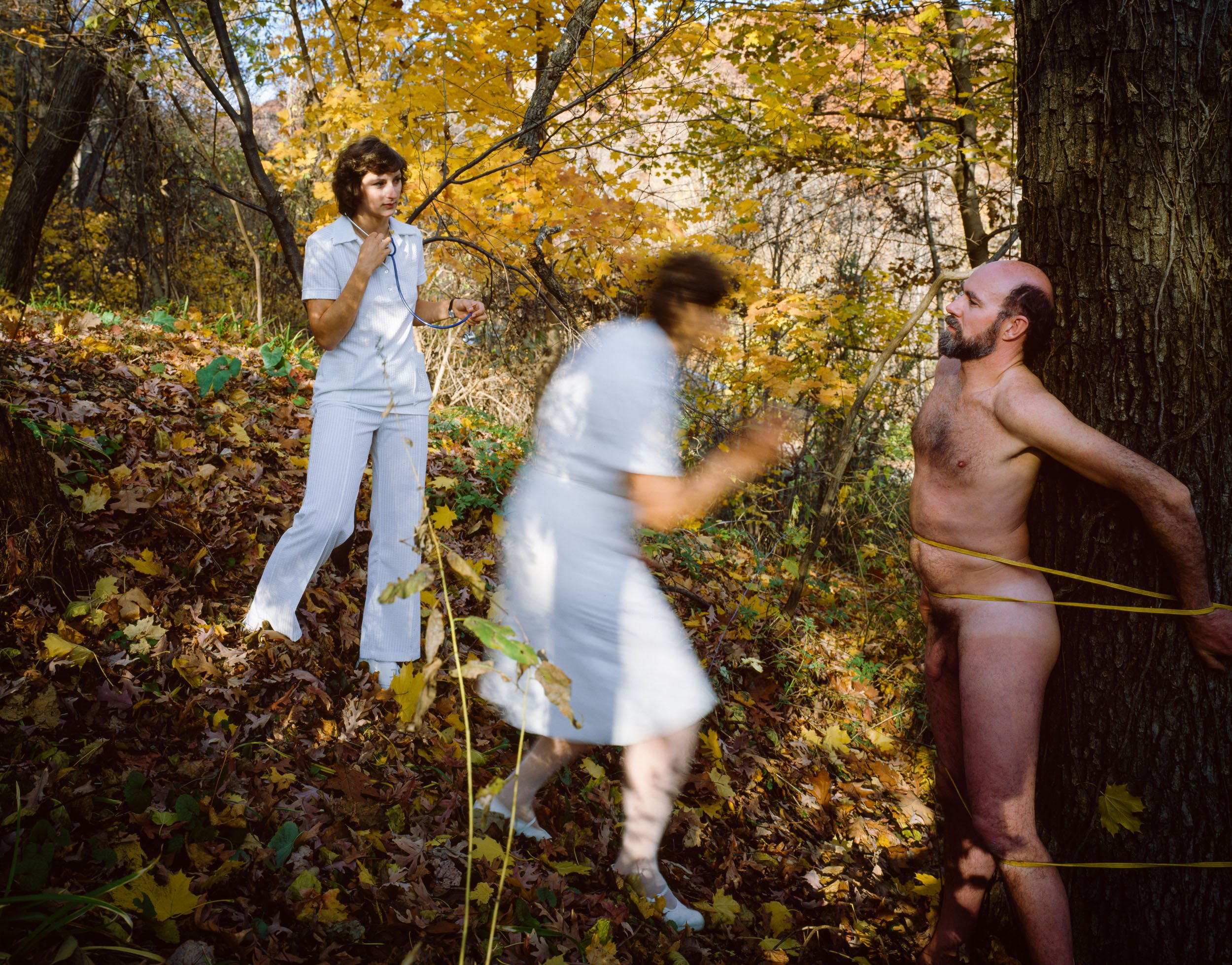  Neighbors in the mist of a divorce and Fall Foliage , Pittsburgh, 1978 
