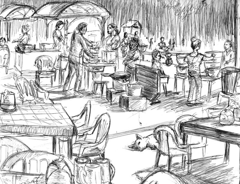 India Summer 22 Panjim Market  Sketch Away Travels with my sketchbook