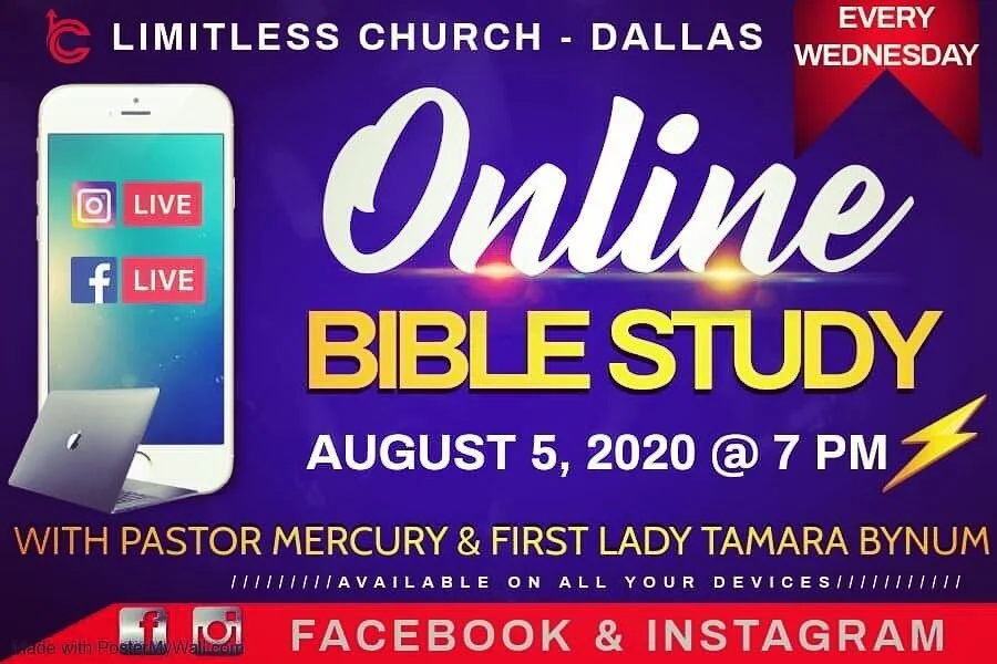 Wednesday, August 5, 2020‼️ We&rsquo;re all the way LIVE‼️ Join us for ONLINE Bible study at 7 pm! Call all your friends, tell your family and let Momma and 'em know! Sunday's are NOT enough! Get some mid-week Word to carry you through until Sunday! 