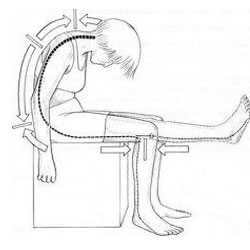 Figure 3: Your classic Slump Test - will help screen the lumbar spine and a few other regions but we are looking for reproduction of symptoms or obvious side-to-side asymmetries in range of motion.