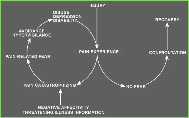 Vlaeyen's excellent representation of two trajectories shaped by the presence or absence of fear. We play an important role in setting the right trajectory. 