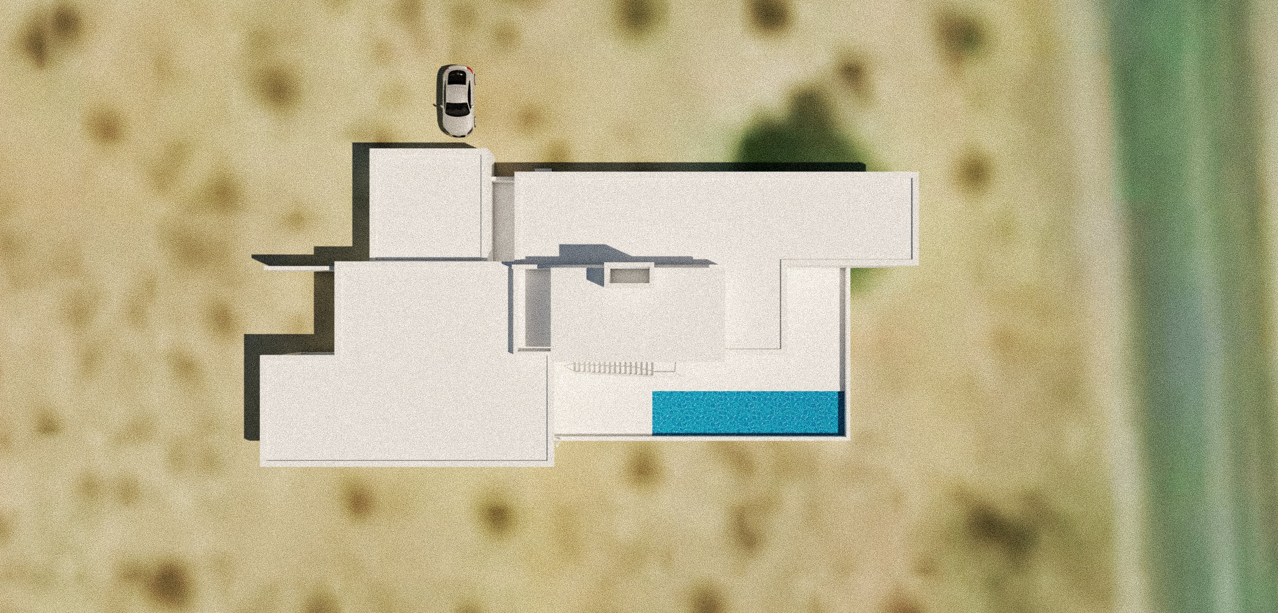 The design revolves around the fireplace, the hearth of the home where the family would gather. The fireplace is located in between the living room and the dining room, and is also featured on a roof deck above.