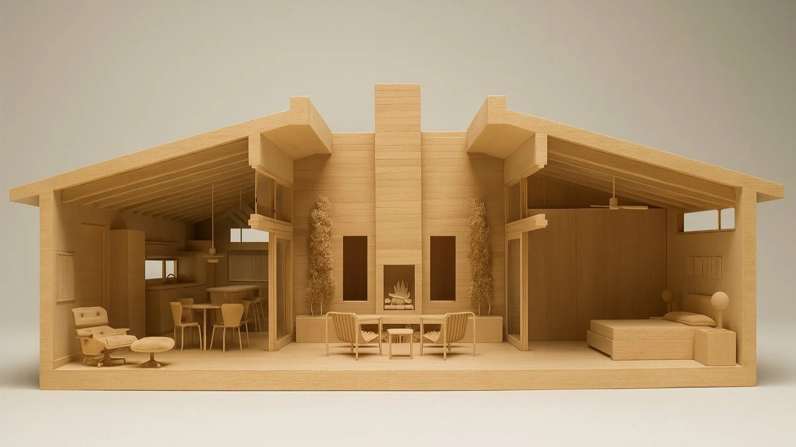 Designed to comfortably accommodate a family of four, the Courtyard House maximizes livability while eliminating wasted space. Its single-story design ensures full accessibility, allowing residents to age in place. The floor plan is designed without