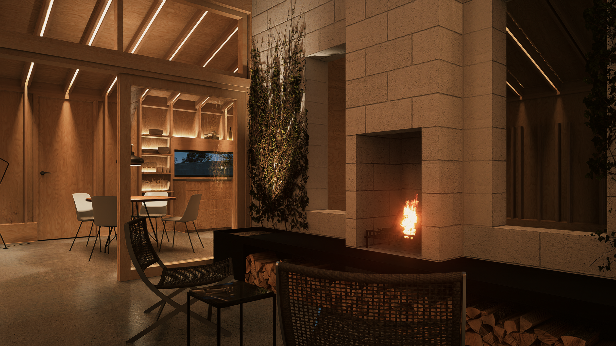 The Courtyard House redefines compact, sustainable housing by combining efficiency, durability, and timeless design. Optimized for any 50-foot-wide lot, this fire-resistant, single-story home ensures accessibility, privacy, and adaptability for gene