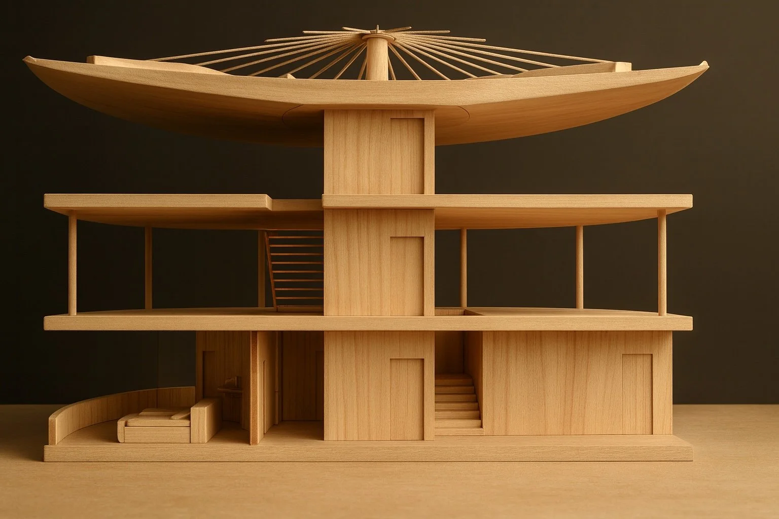 The project is organized around a central reinforced concrete core that serves as both the primary seismic structure and the vertical infrastructure hub — carrying HVAC, plumbing, electrical, and drainage, so the perimeter remains completely open to